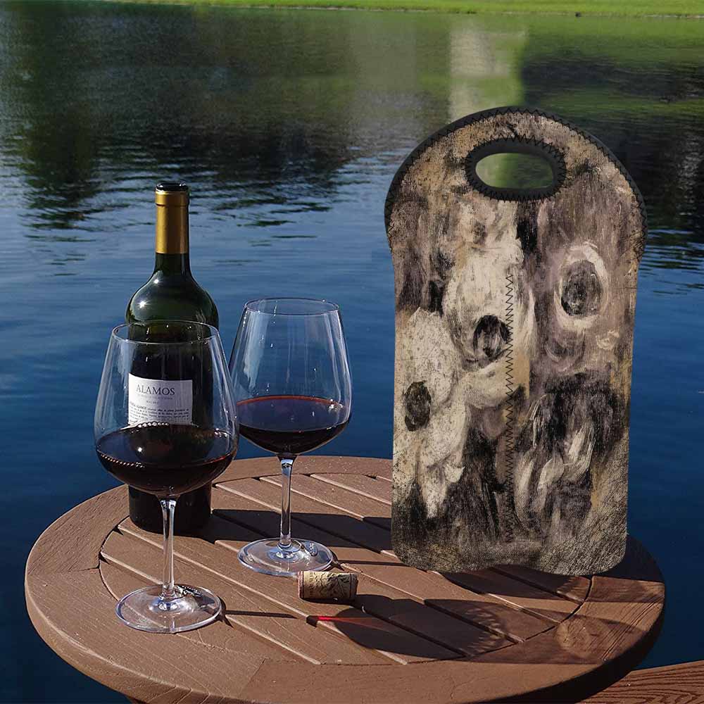 Vintage floral 2 bottle wine bag, Design 16