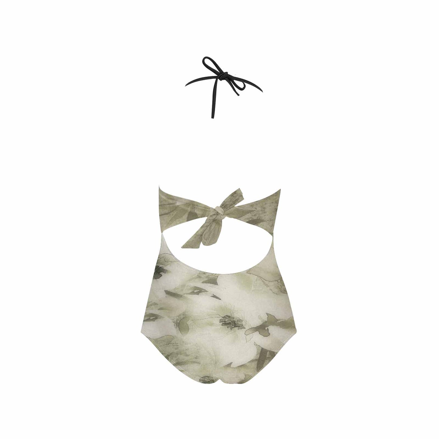 Vintage floral, vintage chest collar, one piece swim wear, Design 03x