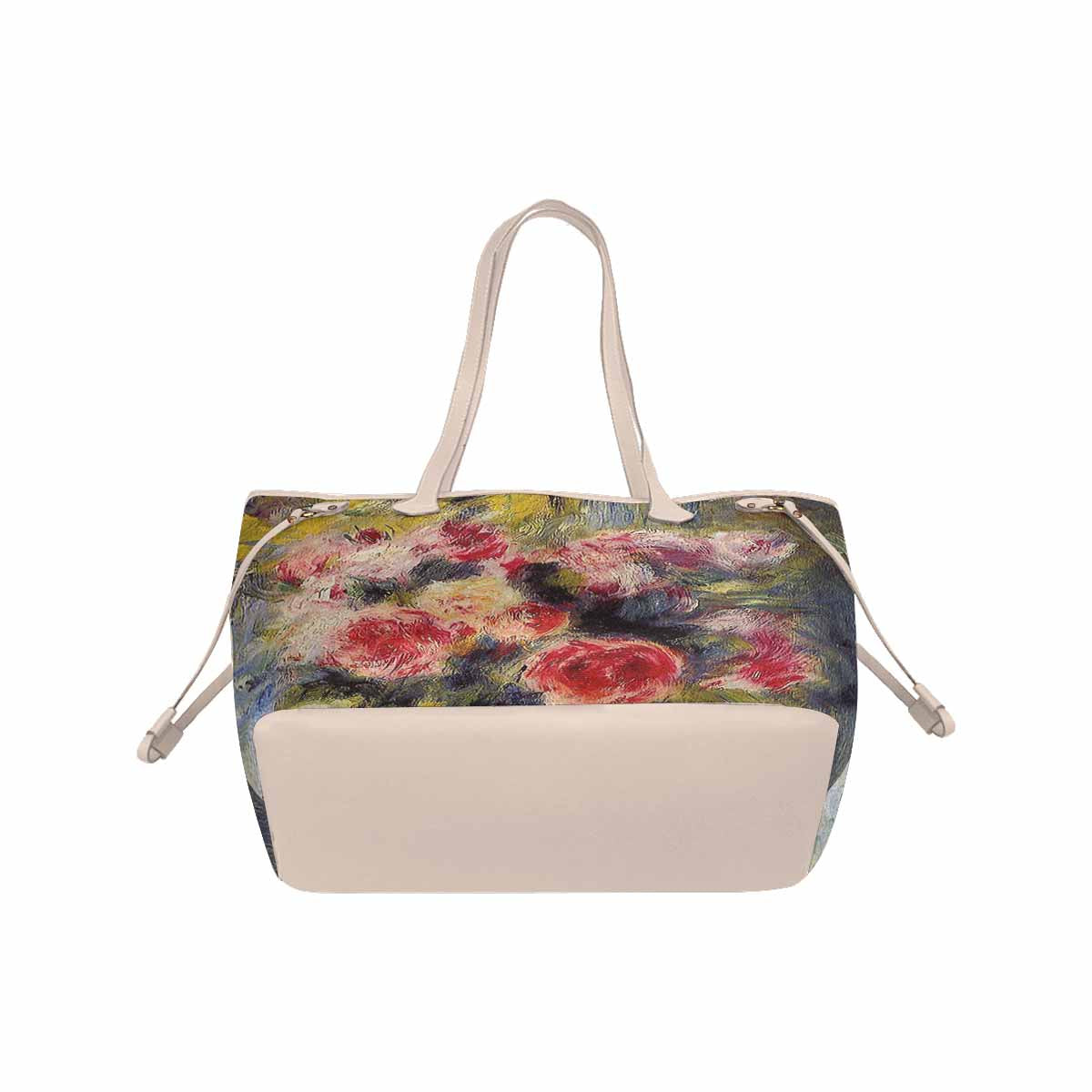 Vintage Floral Handbag, Classic Handbag, Mod 1695361 Design 26 BEIGE/TAN TRIM