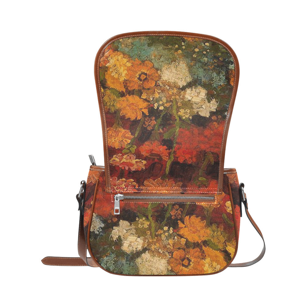 Vintage floral handbag, Design 31 Model 1695341 Saddle Bag/Large (Model 1649)