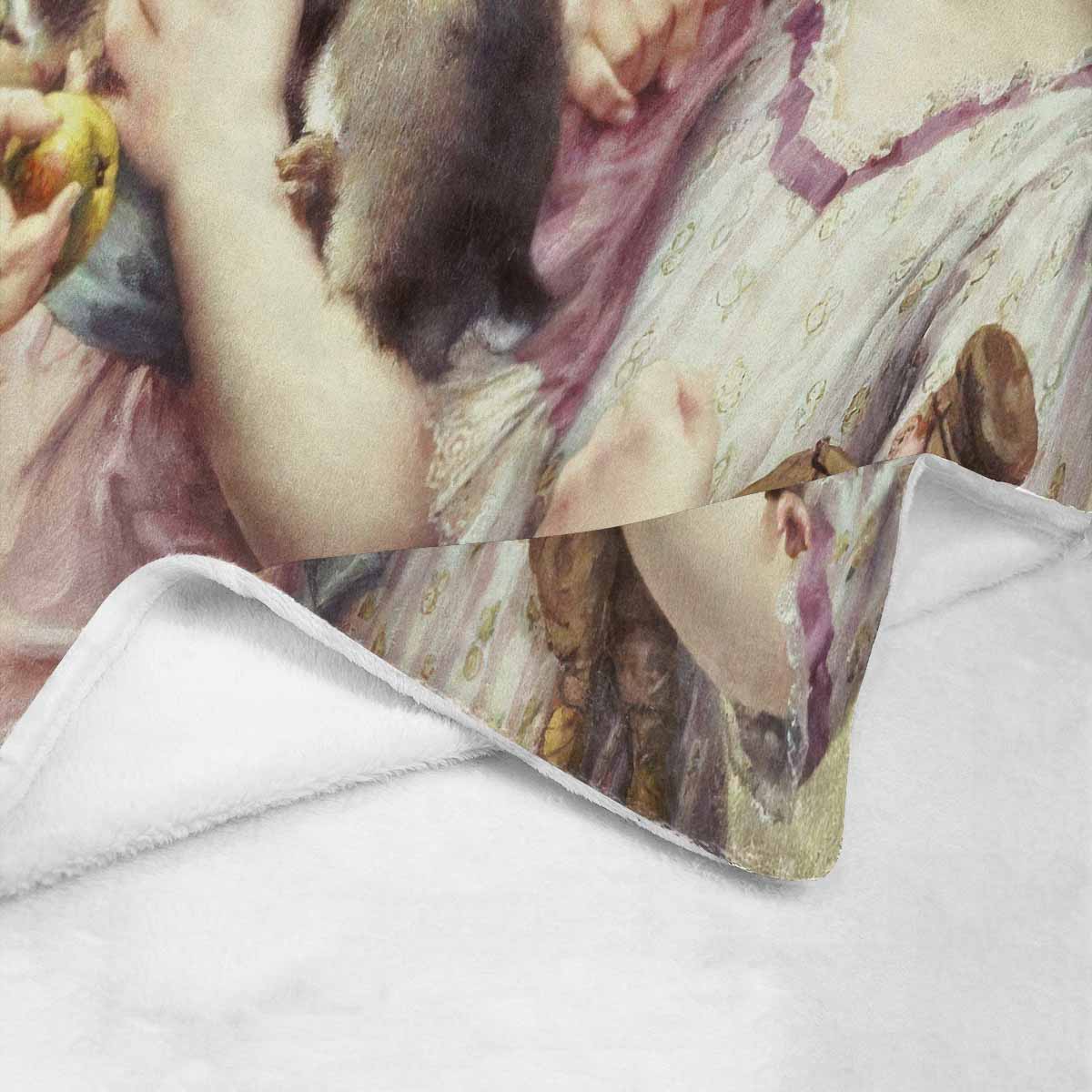 Victorian Girls Design BLANKET, LARGE 60 in x 80 in, Three Graces