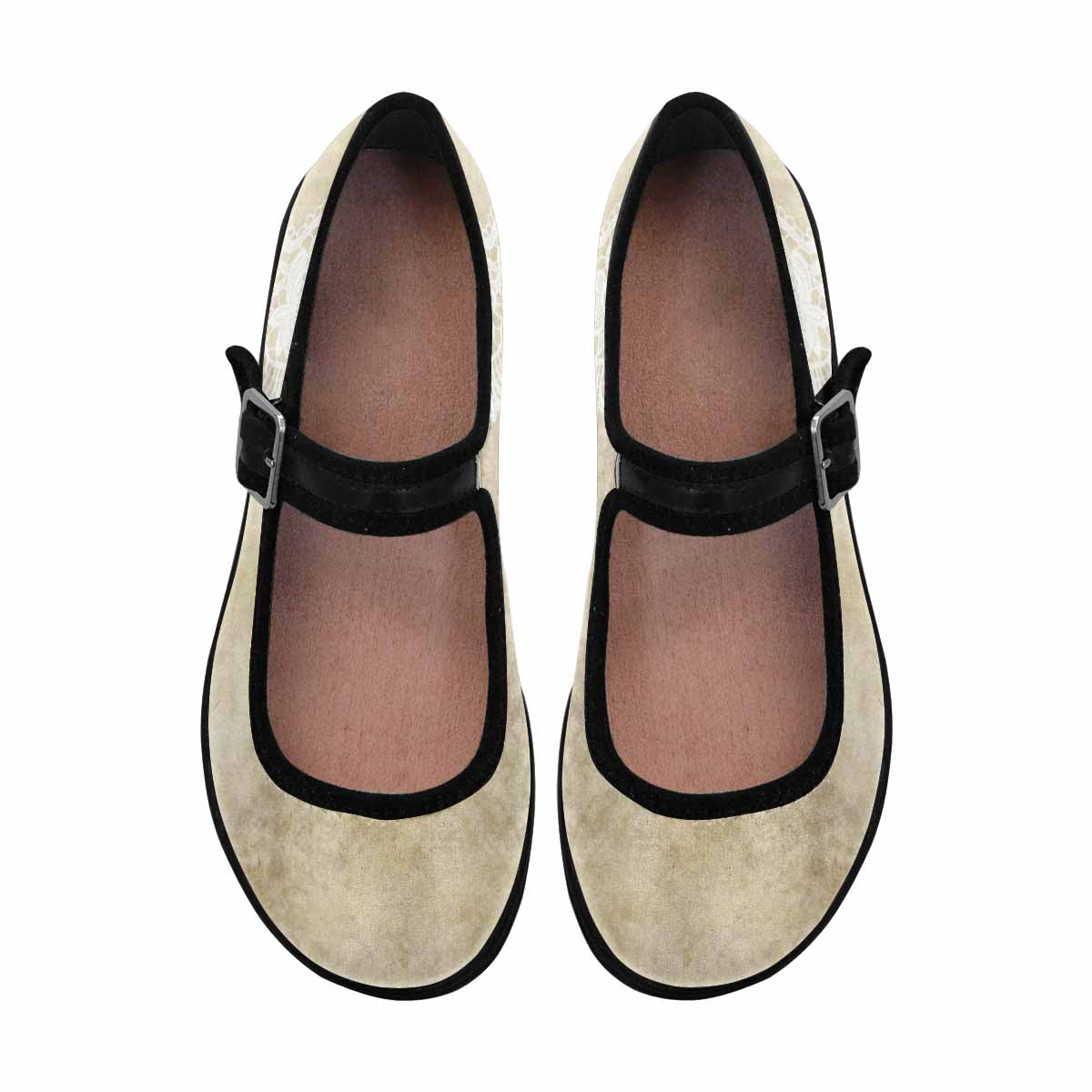 Victorian lace print, cute, vintage style women's Mary Jane shoes, design 28