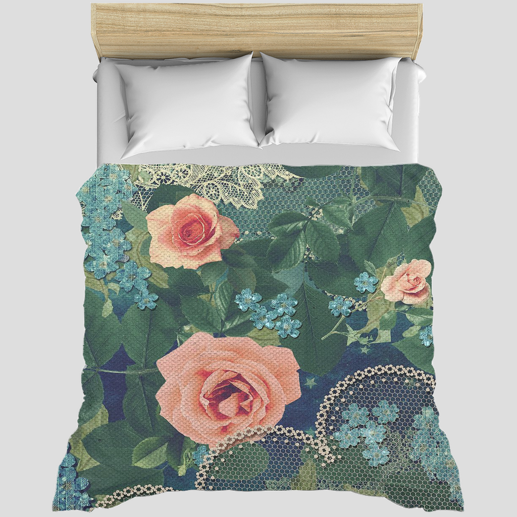 Victorian lace duvet cover, King, queen or twin, Design 01