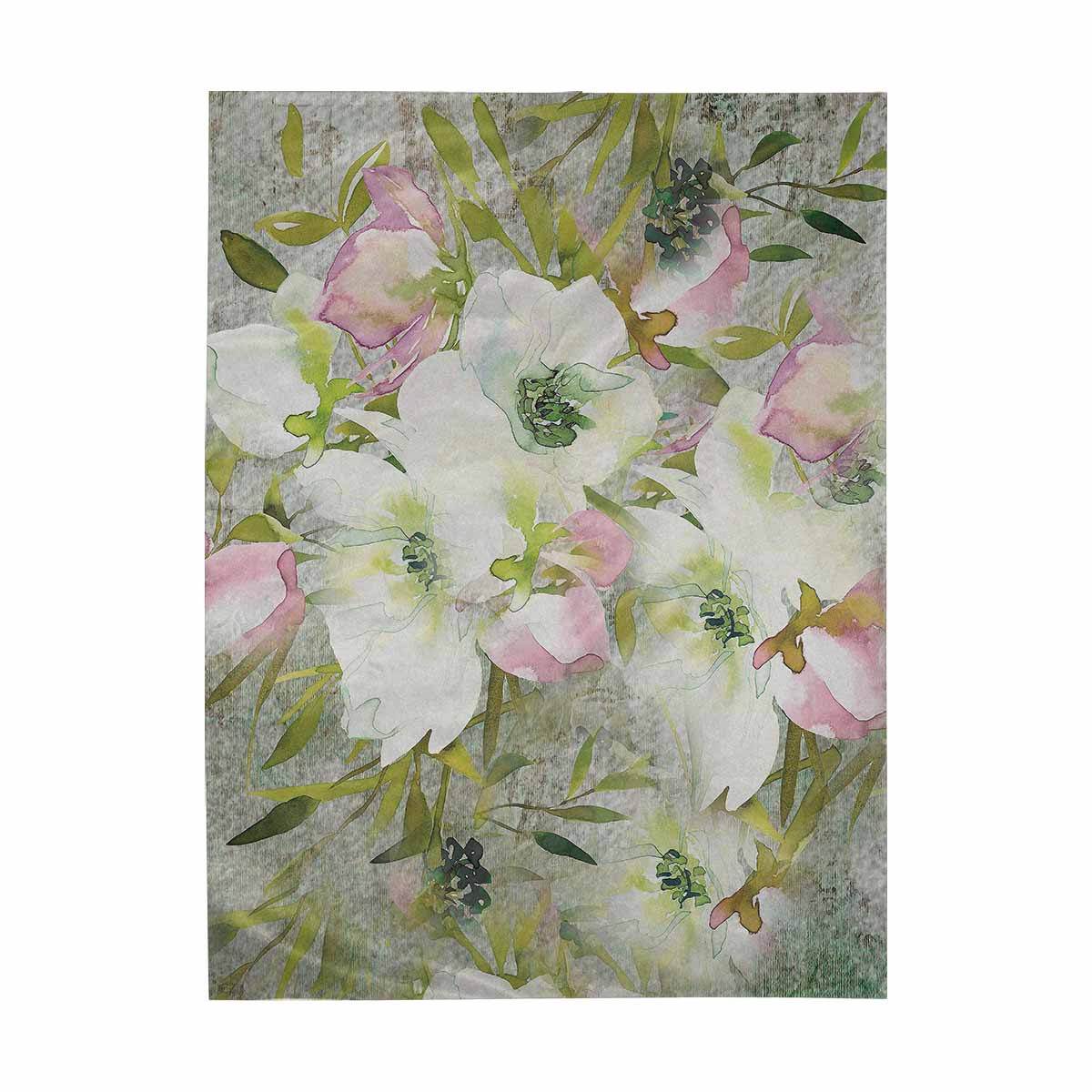 Vintage floral TAPESTRY, LARGE 60 x 80 in, Vertical, Design 03