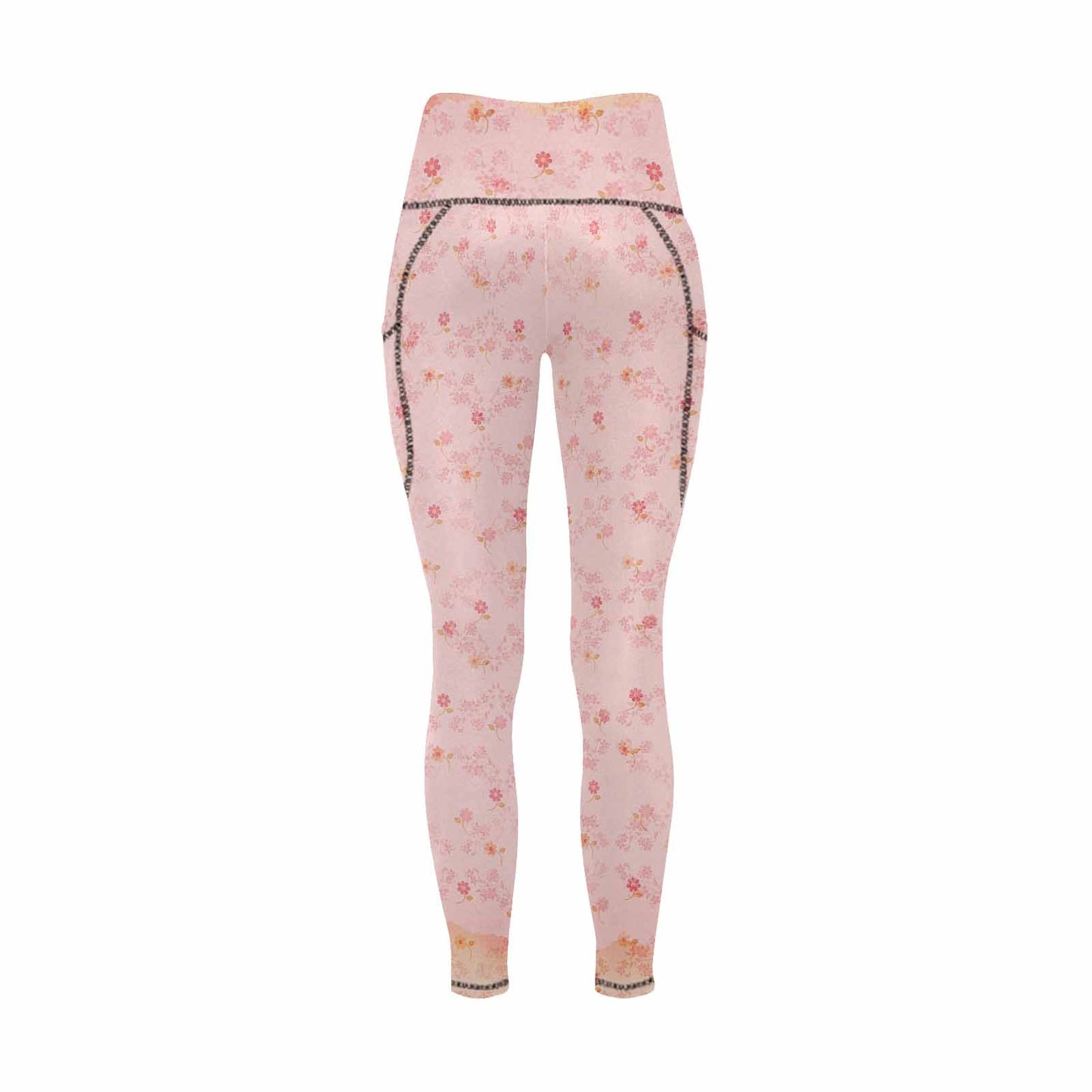 Floral 2, active wear leggings, outside surge, design 71