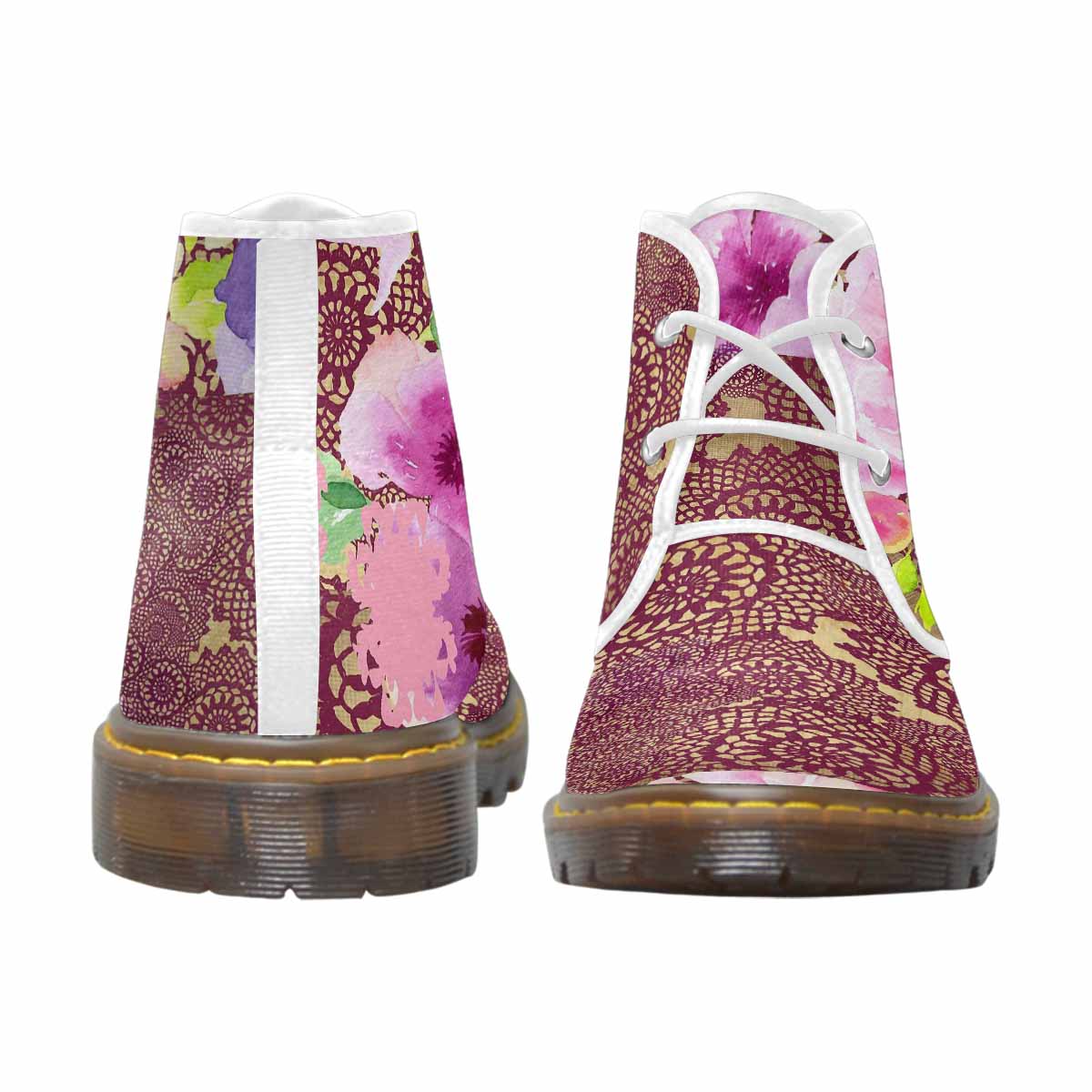 Lace Print, Cute comfy womens Chukka boots, design 13