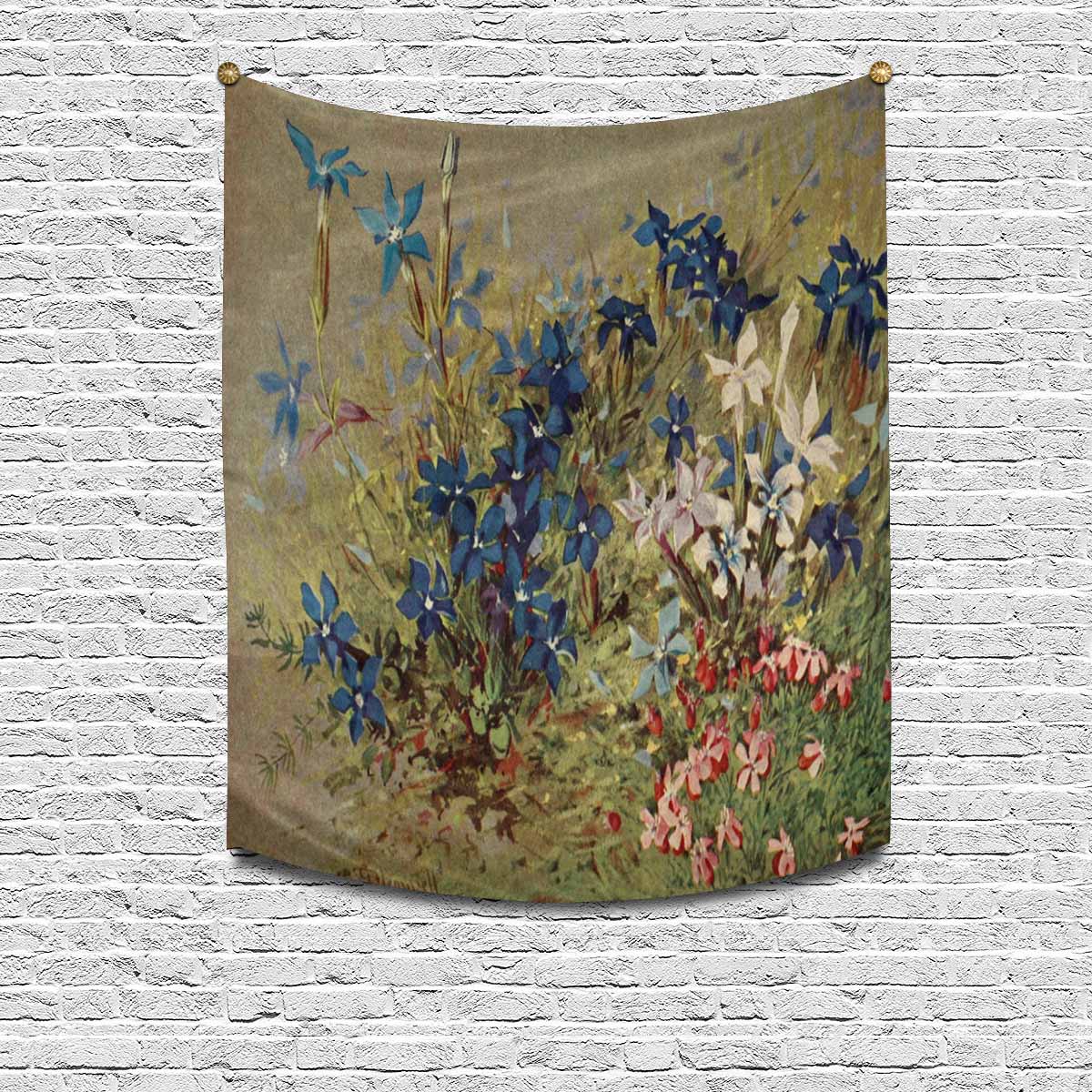 Vintage floral TAPESTRY, MEDIUM 51 in X 60 in, Design 39 C26