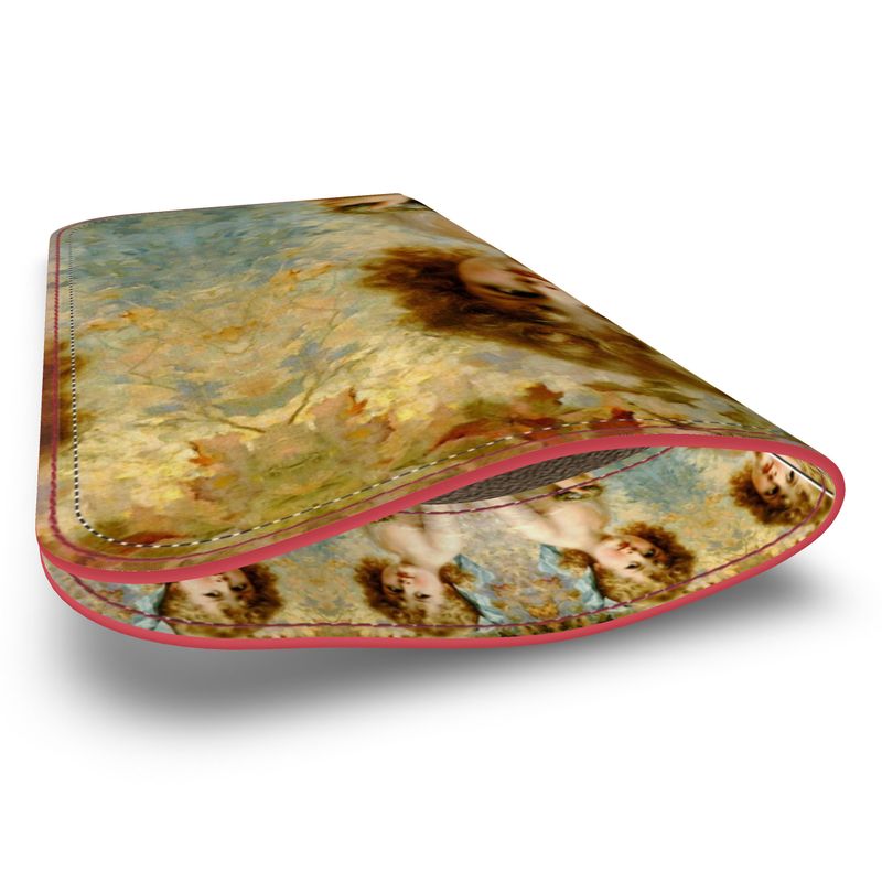 Victorian Girl design print, design Girl Holding a Nest, 100% luxury Leather Glasses Case