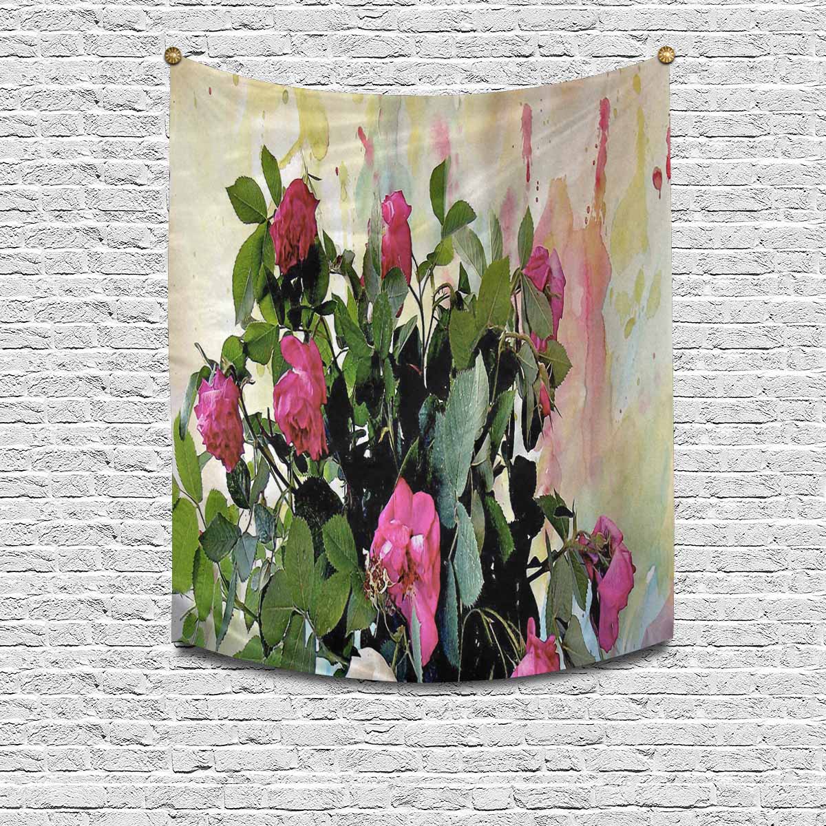 Vintage floral TAPESTRY, MEDIUM 51 in X 60 in, Design 22 C26