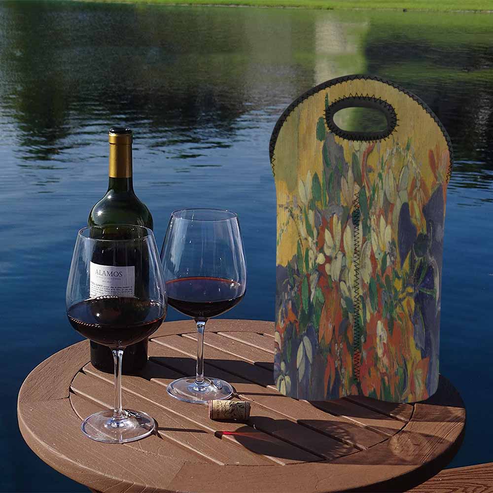 Vintage floral 2 bottle wine bag, Design 10
