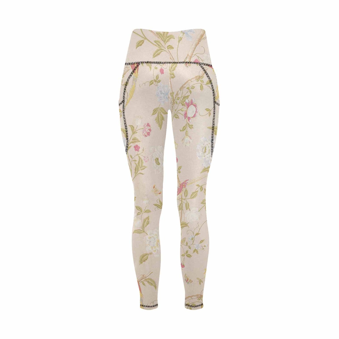Floral 2, active wear leggings, outside surge, design 07