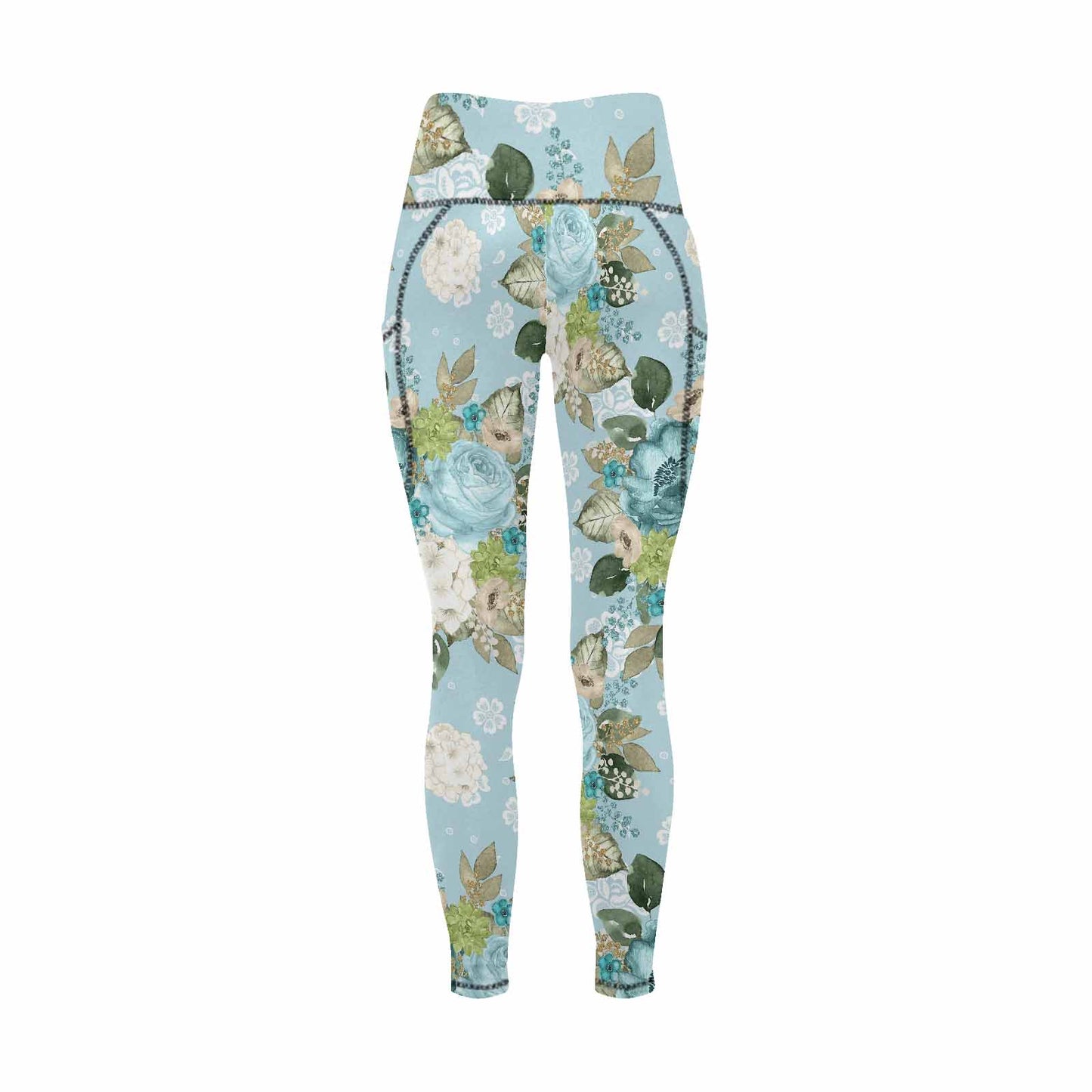 Floral 2, active wear leggings, outside surge, design 28