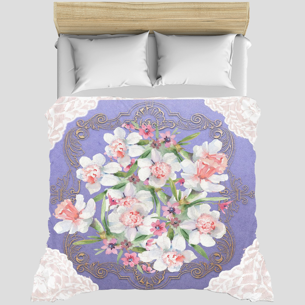 Victorian lace duvet cover, King, queen or twin, Design 47