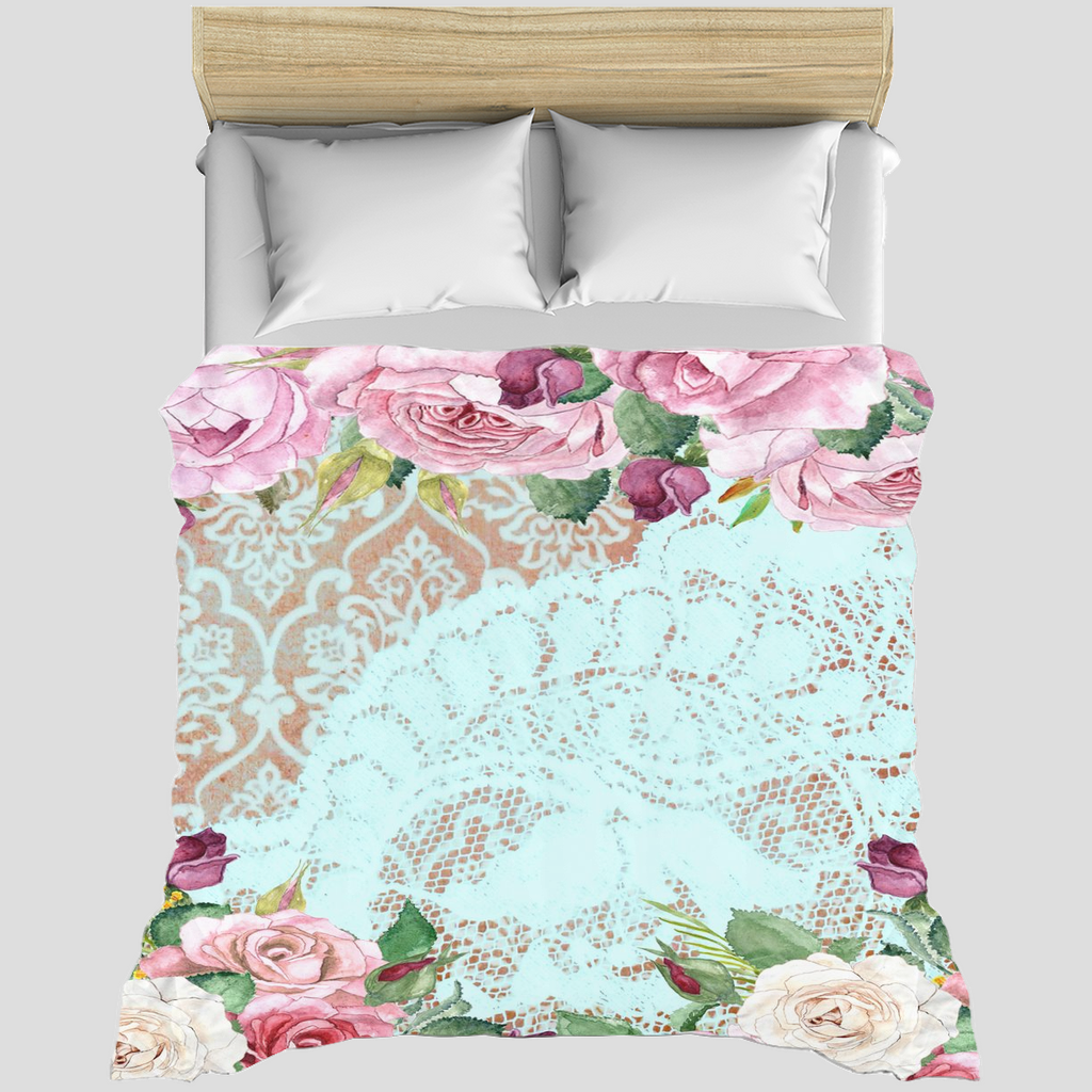 Victorian lace duvet cover, King, queen or twin, Design 24