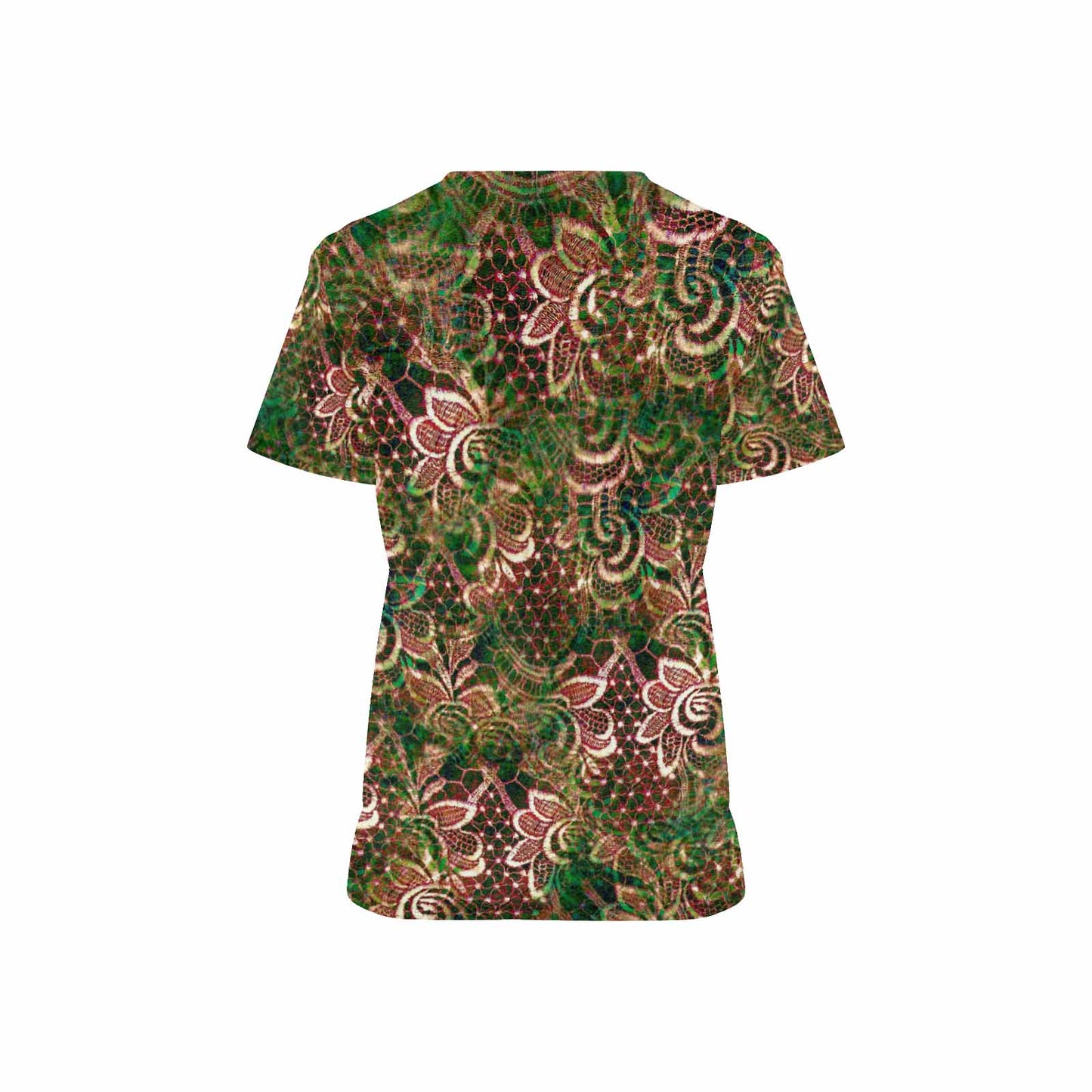 Victorian lace print professional scrubs, nurses scrub, unisex, design 34