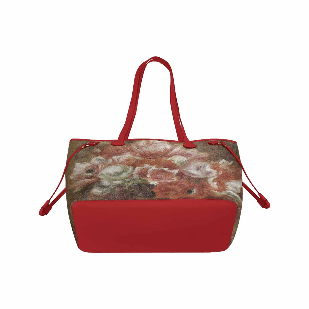 Vintage Floral Handbag, Classic Handbag, Mod 1695361 Design 15, RED TRIM