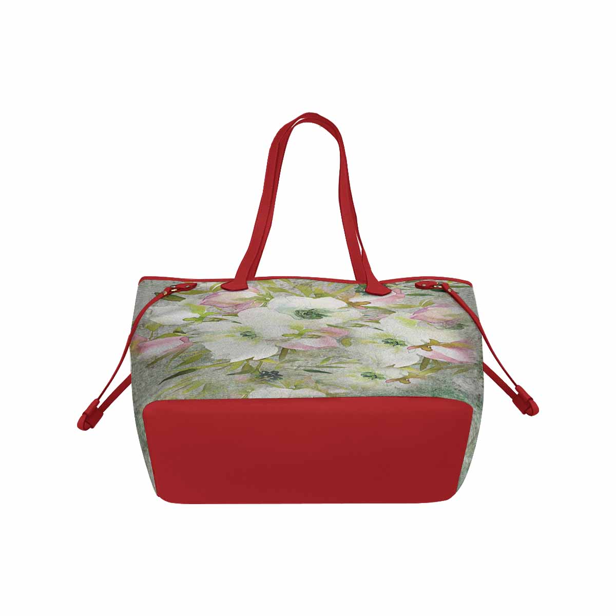 Vintage Floral Handbag, Classic Handbag, Mod 1695361 Design 03, RED TRIM