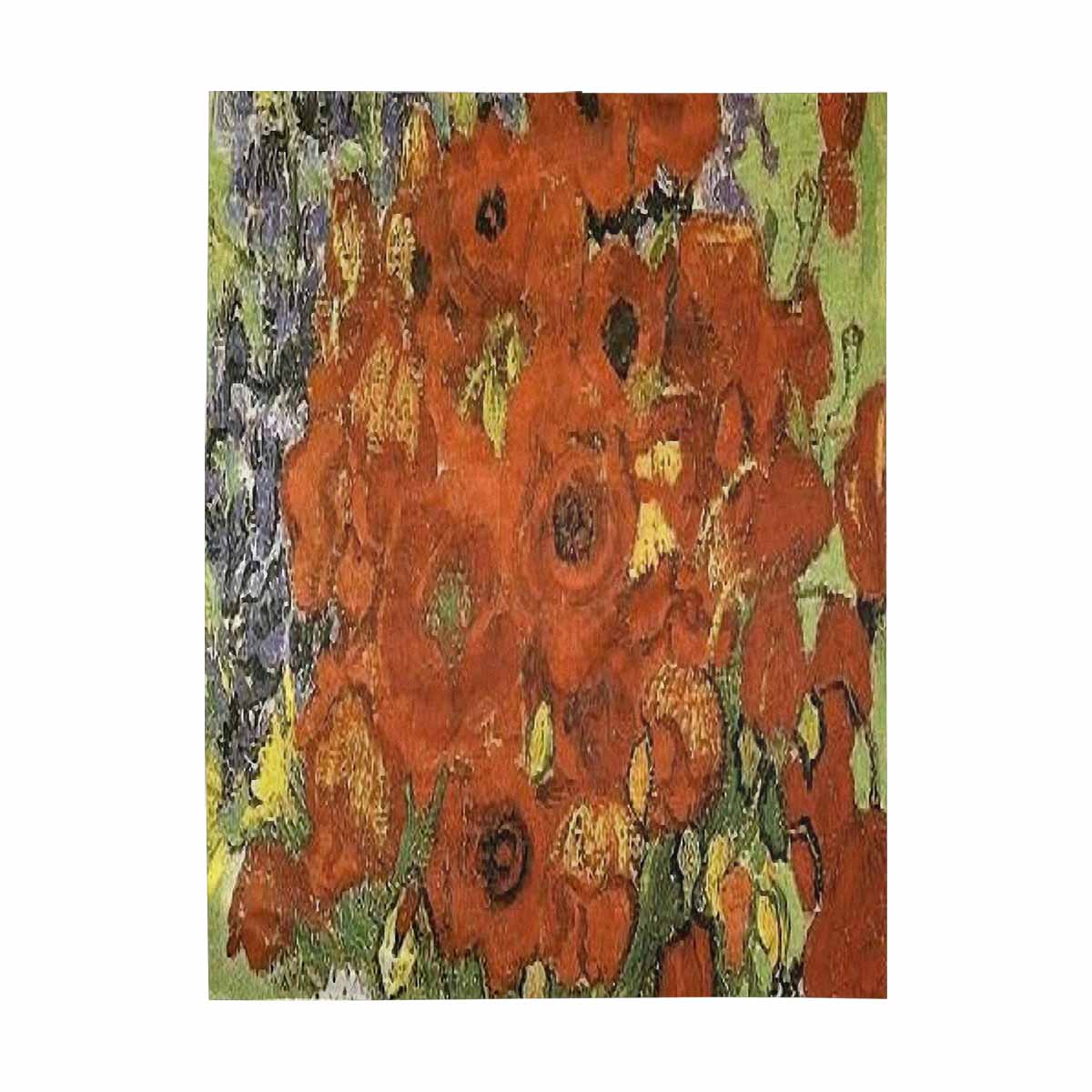 Vintage floral TAPESTRY, LARGE 60 x 80 in, Vertical, Design 56