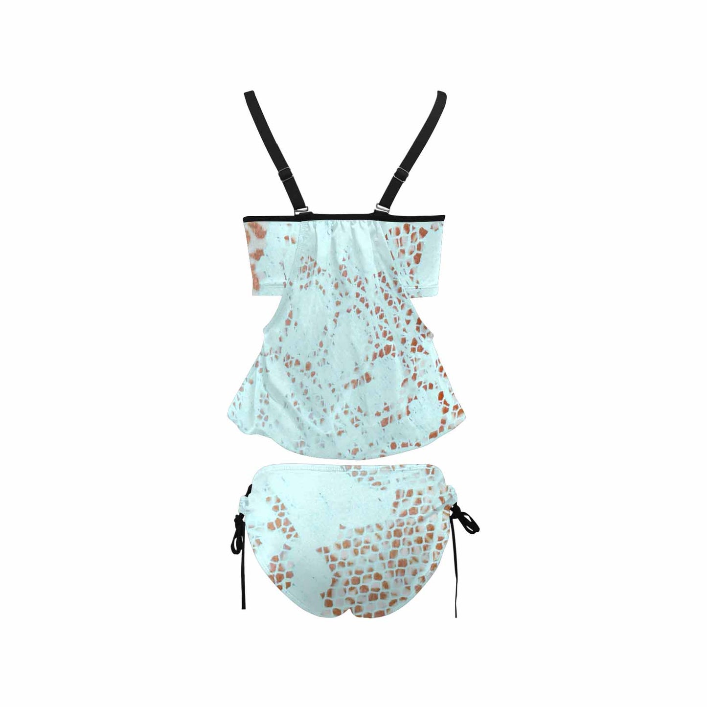 Tankini cover belly swim wear, Printed Victorian lace design 23