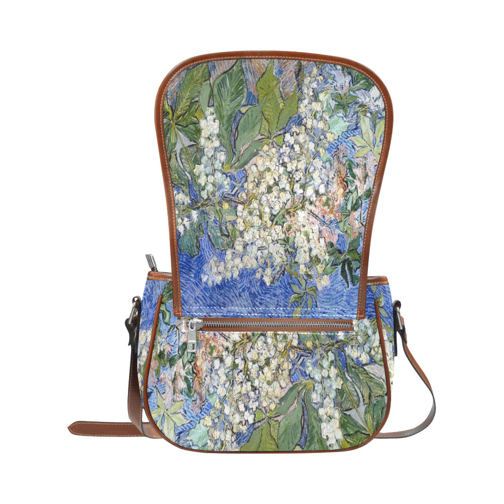 Vintage floral handbag, Design 04 Model 1695341 Saddle Bag/Large (Model 1649)