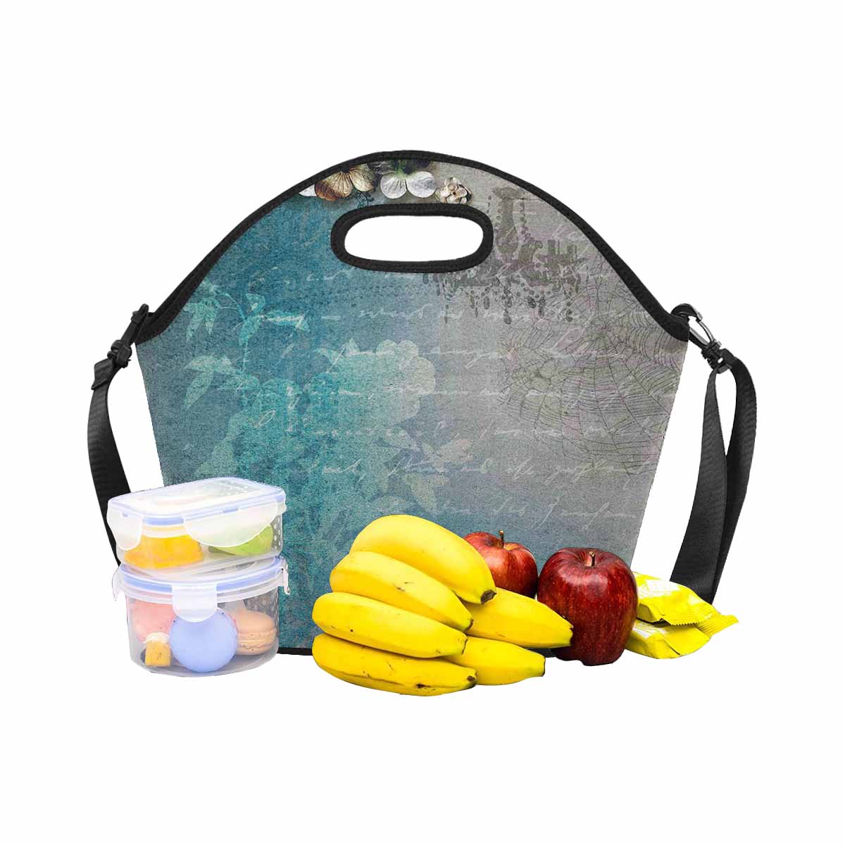 Antique general print, insulated lunch bag, design 17