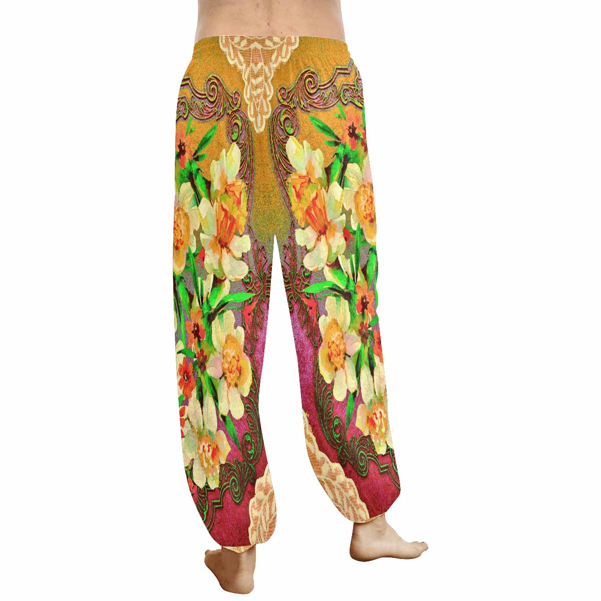 Victorian lace print Haram pants, loose comfy pants design 48