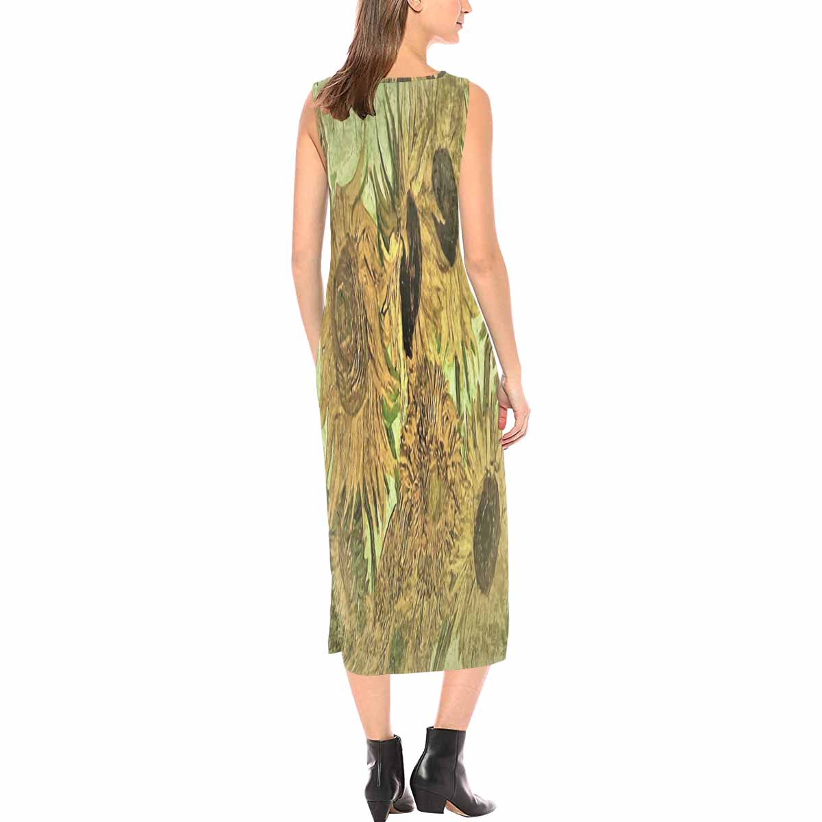 Vintage floral long dress, model D09538 Design 48x