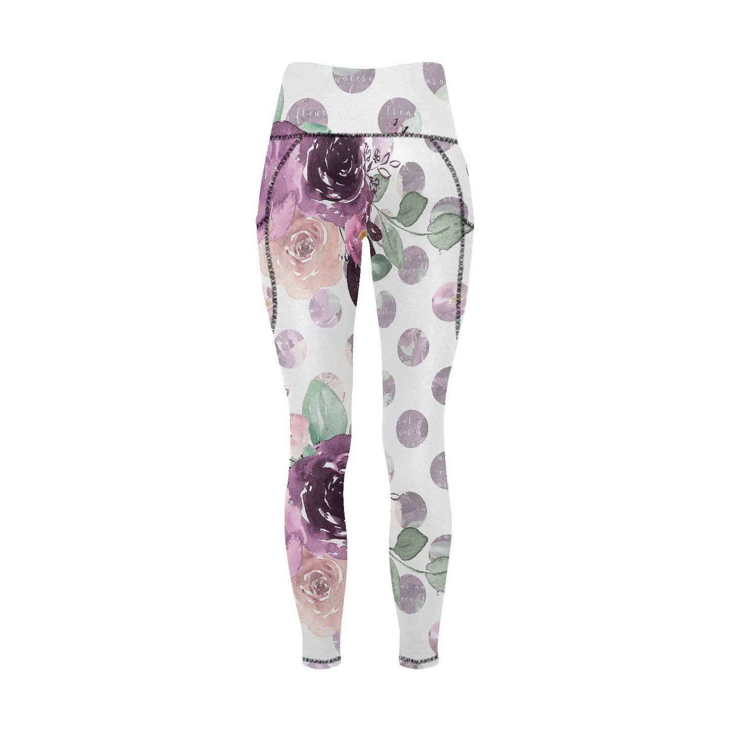 Floral 2, active wear leggings, outside surge, design 52