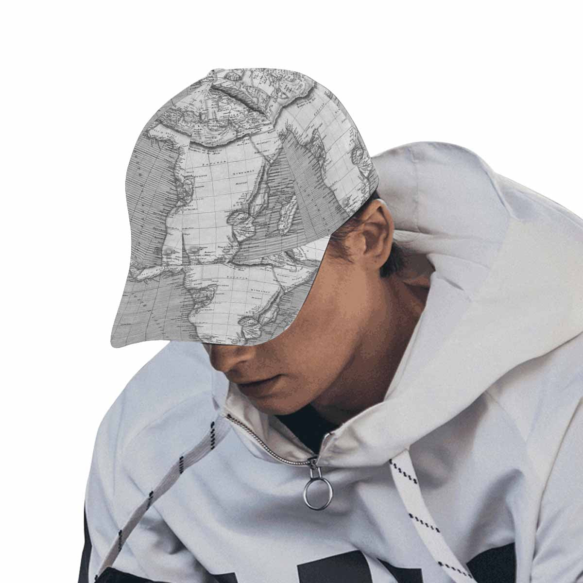 Antique Map design dad cap, trucker hat, Design 2