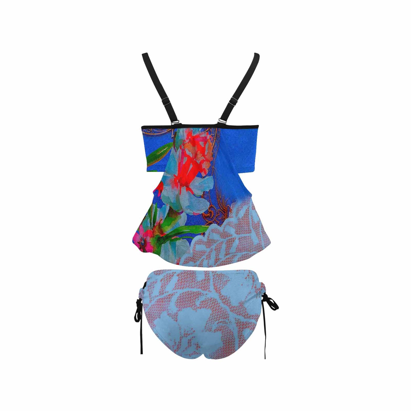 Tankini cover belly swim wear, Printed Victorian lace design 46