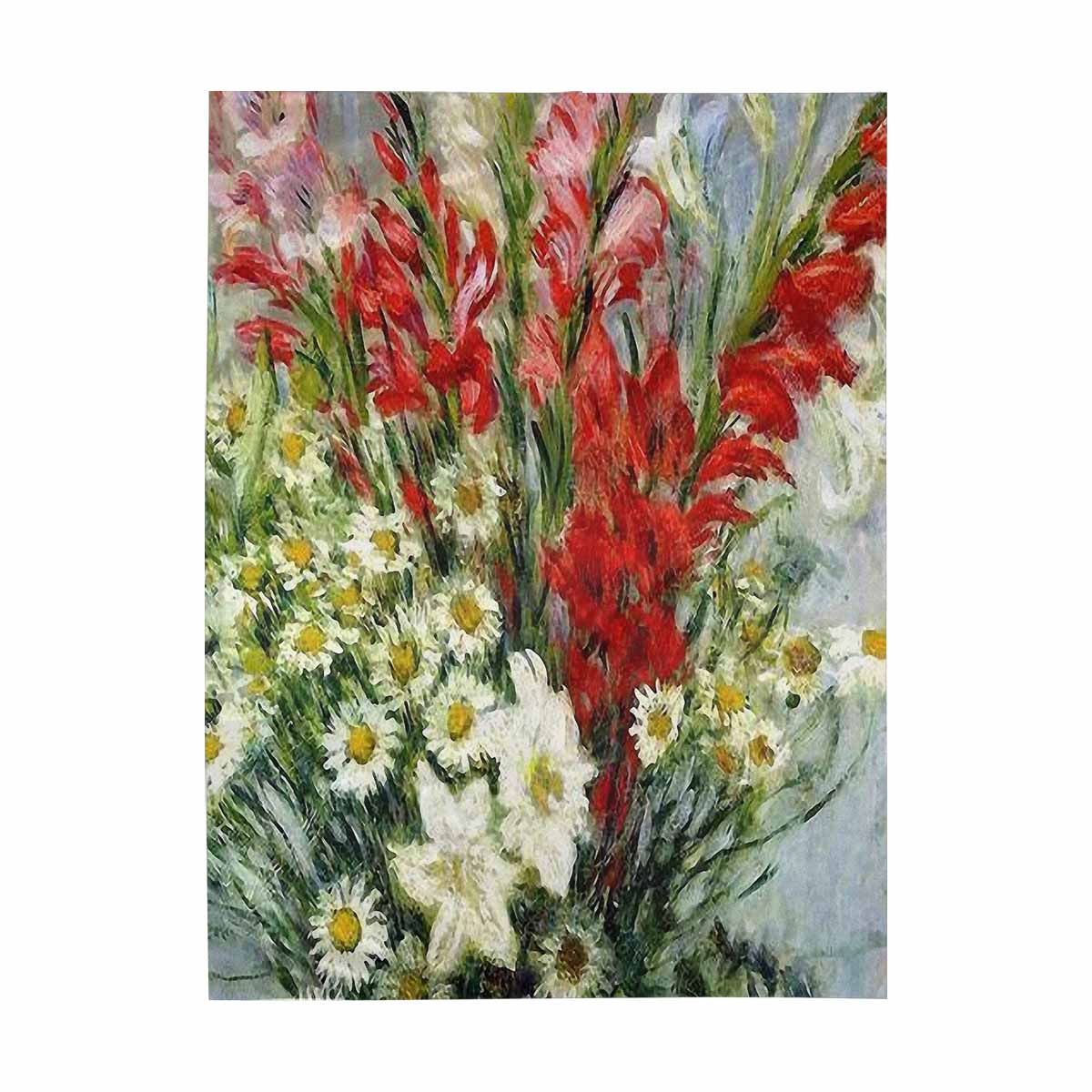 Vintage floral TAPESTRY, LARGE 60 x 80 in, Vertical, Design 43