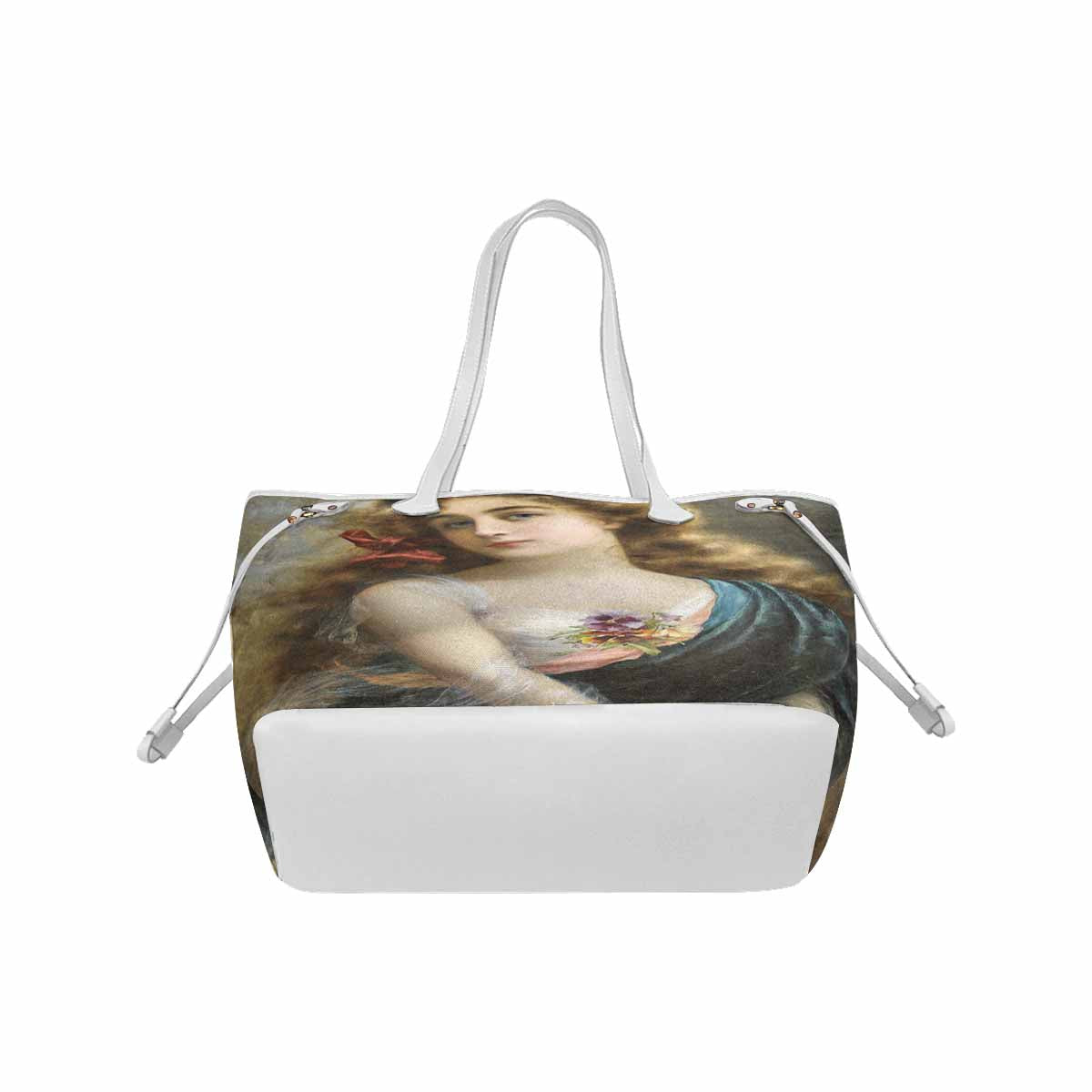 Victorian Lady Design Handbag, Model 1695361, An Auburn Beauty, WHITE TRIM