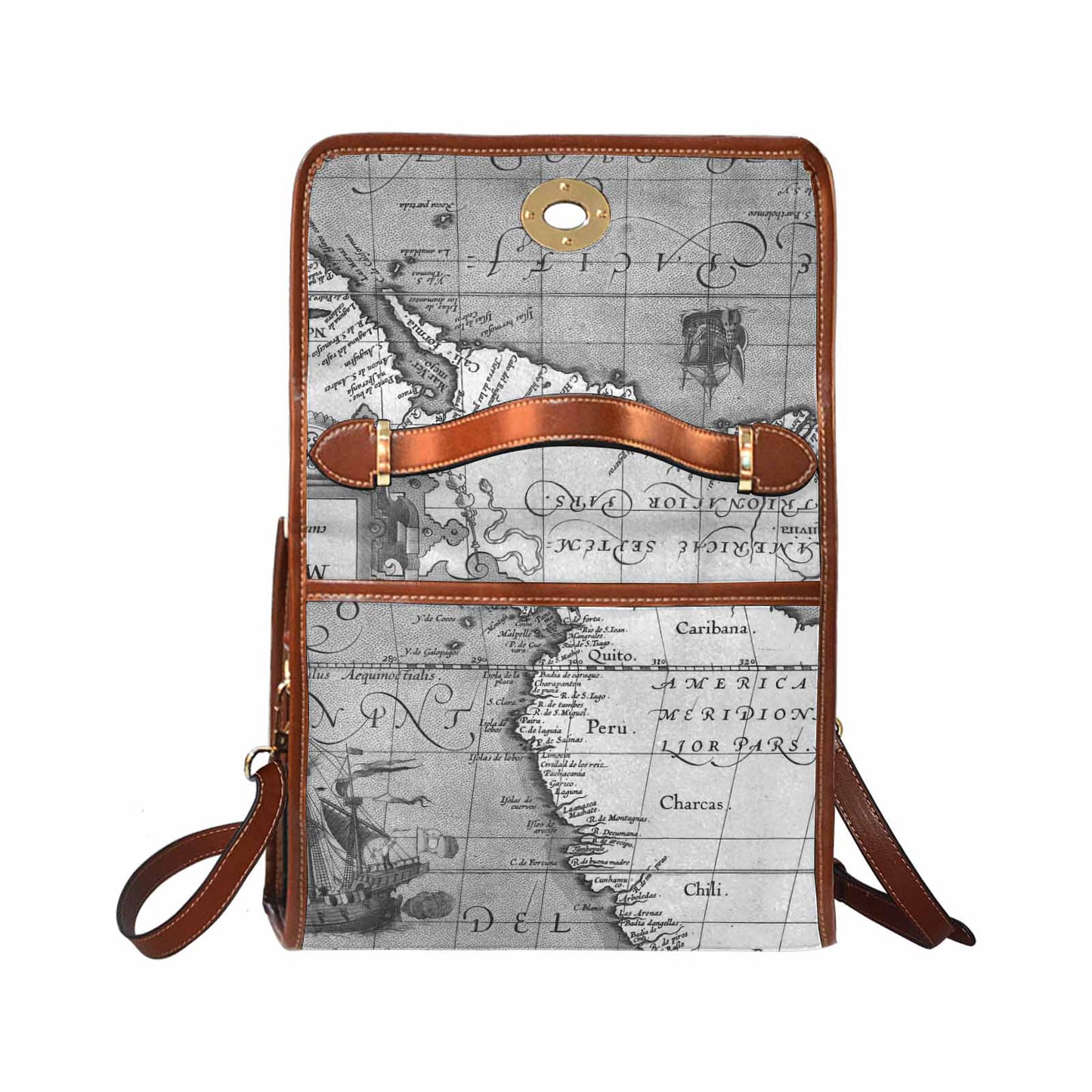 Antique Map Handbag, Model 1695341, Design 44