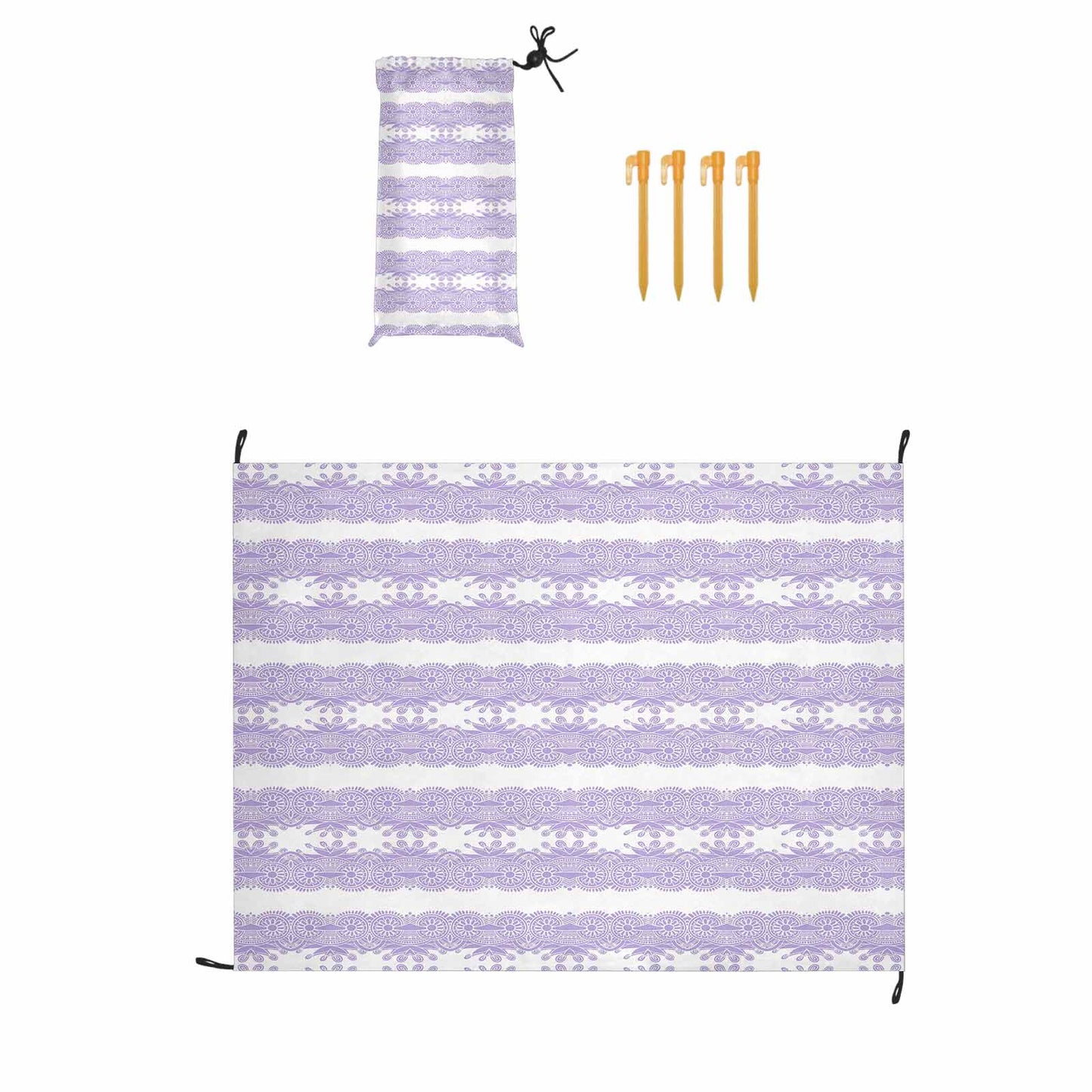 Victorian lace print waterproof picnic mat, 69 x 55in, design 07