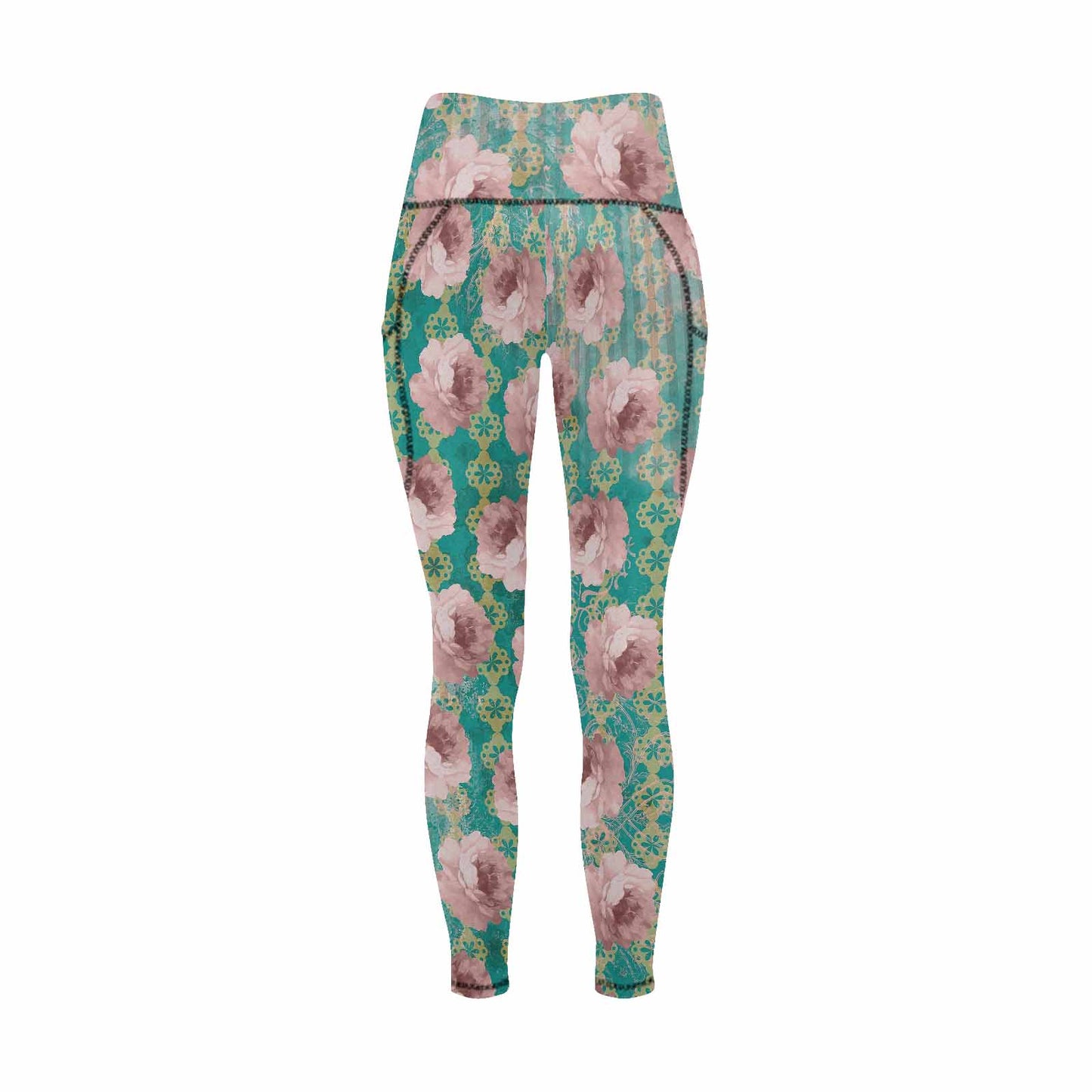 Floral 2, active wear leggings, outside surge, design 70