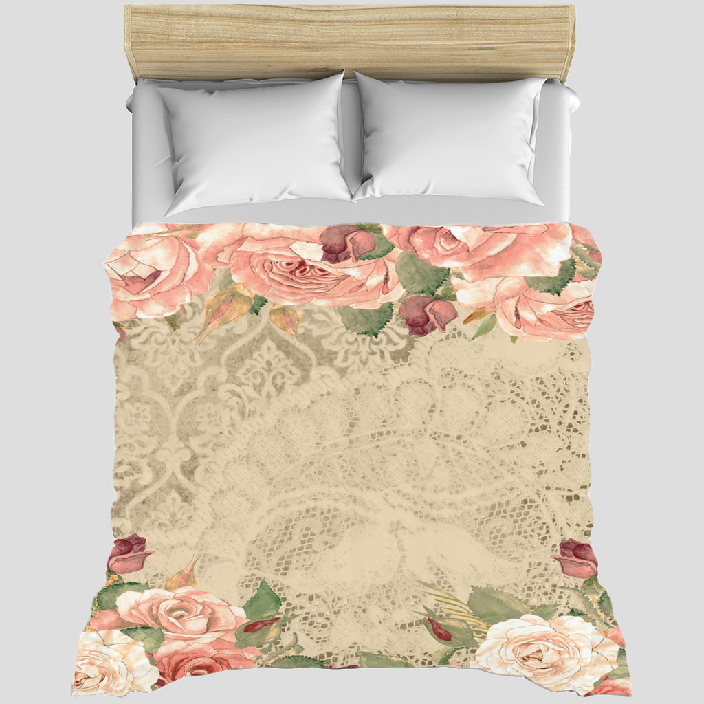 Victorian lace duvet cover, King, queen or twin, Design 25