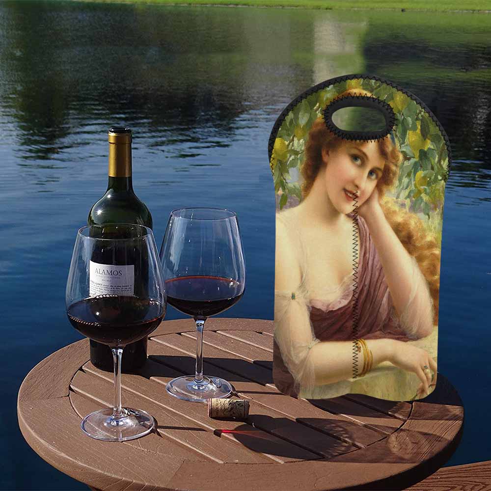 Victorian lady design 2 Bottle wine bag, Girl by the Lemon Tree