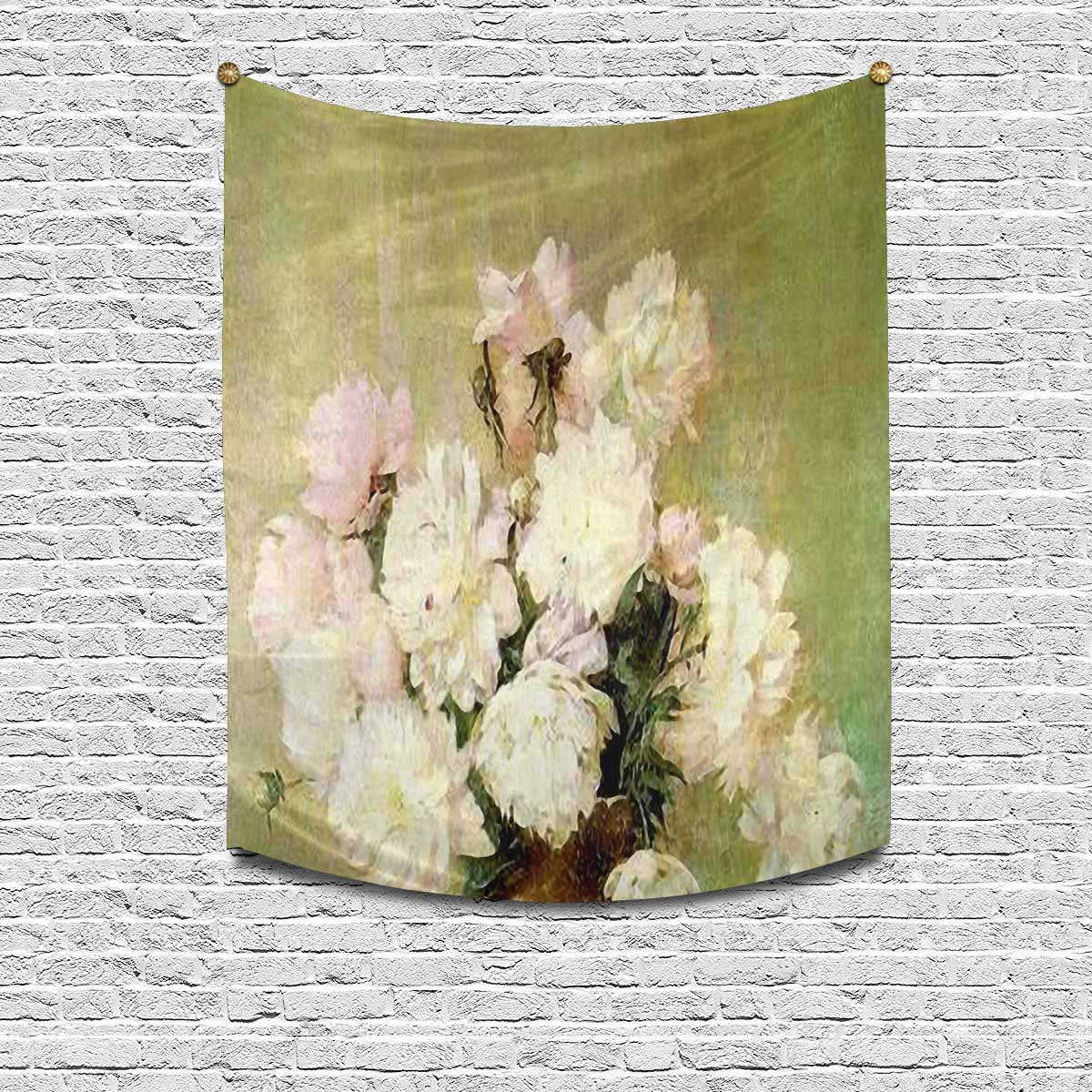 Vintage floral TAPESTRY, MEDIUM 51 in X 60 in, Design 35 C26