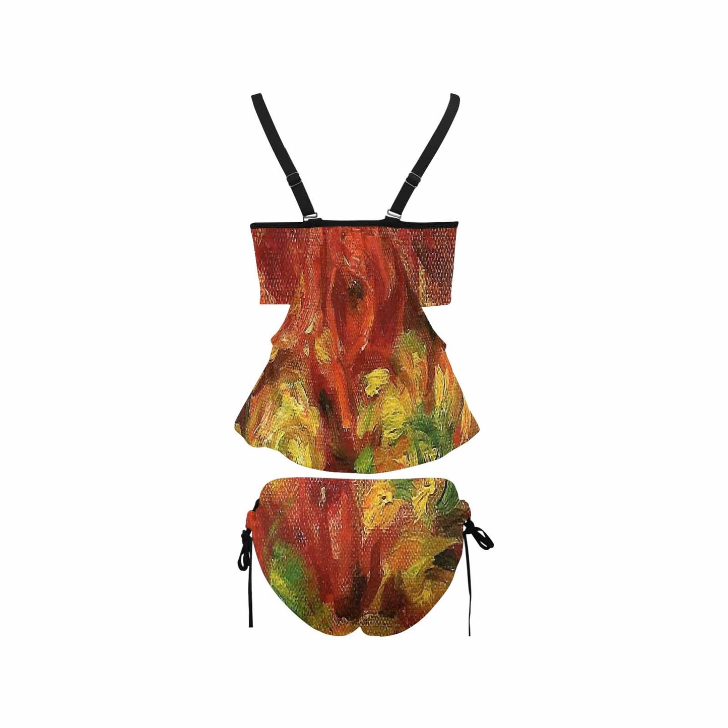 Vintage floral,cover belly tankini beach wear, swim wear, Design 18