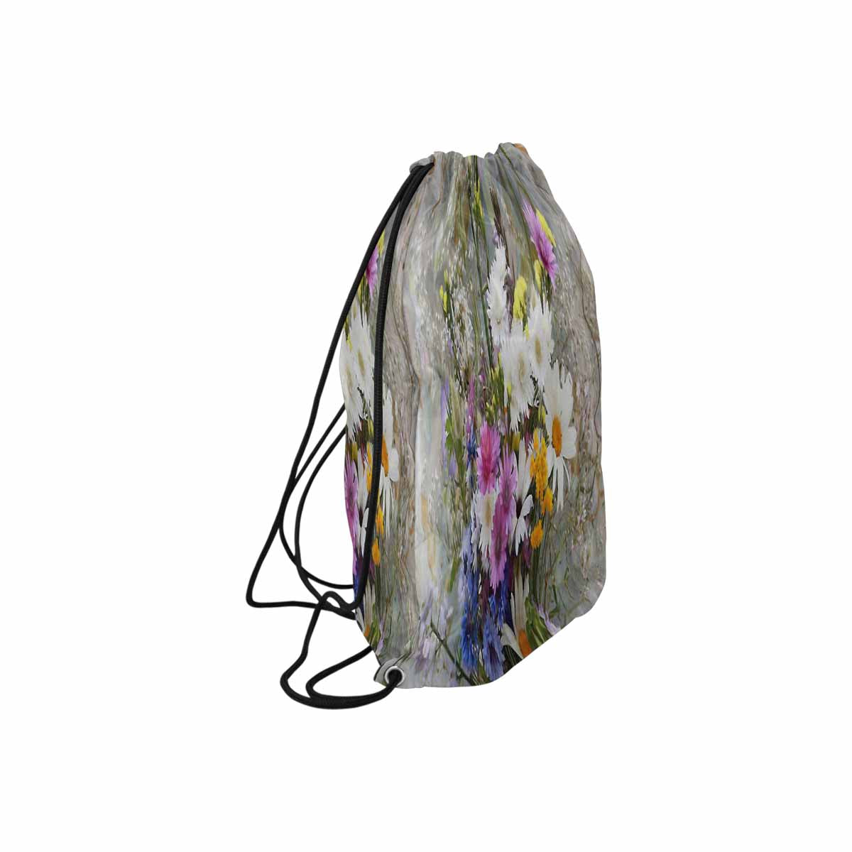 Vintage Floral print, DRAWSTRING BAG, MEDIUM, Design 02