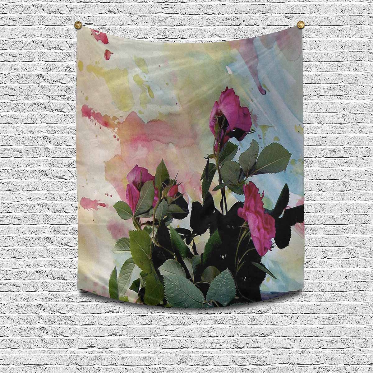 Vintage floral TAPESTRY, MEDIUM 51 in X 60 in, Design 21 C26