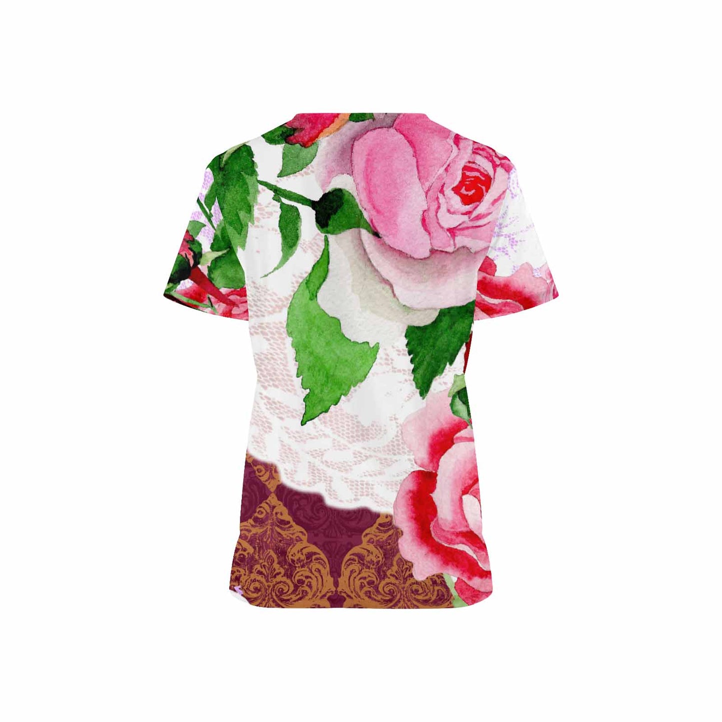 Victorian lace print professional scrubs, nurses scrub, unisex, design 19