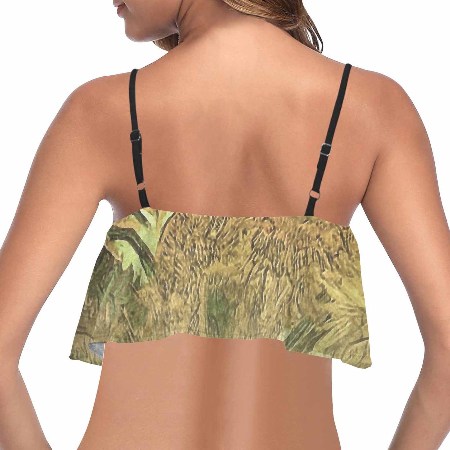 Vintage floral flounce bikini top, Design 48x