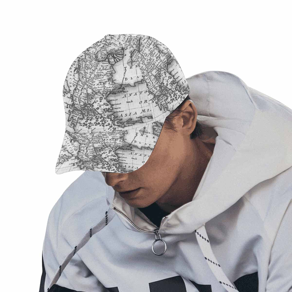 Antique Map design dad cap, trucker hat, Design 20