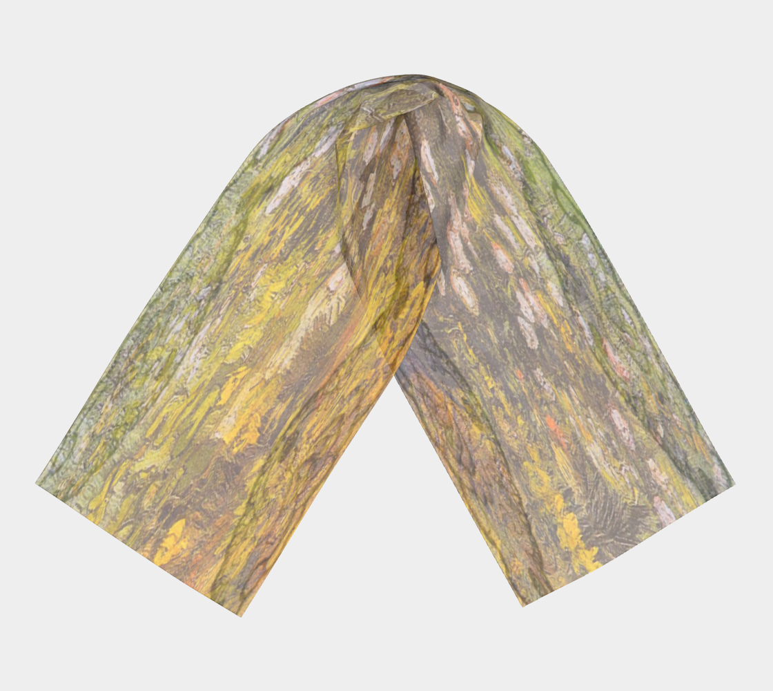 Vintage floral RECTANGLE satin charmeuse scarf, Design 05x