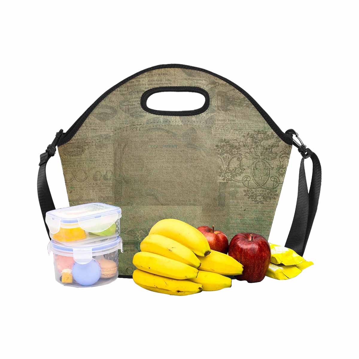 Antique general print, insulated lunch bag, design 32