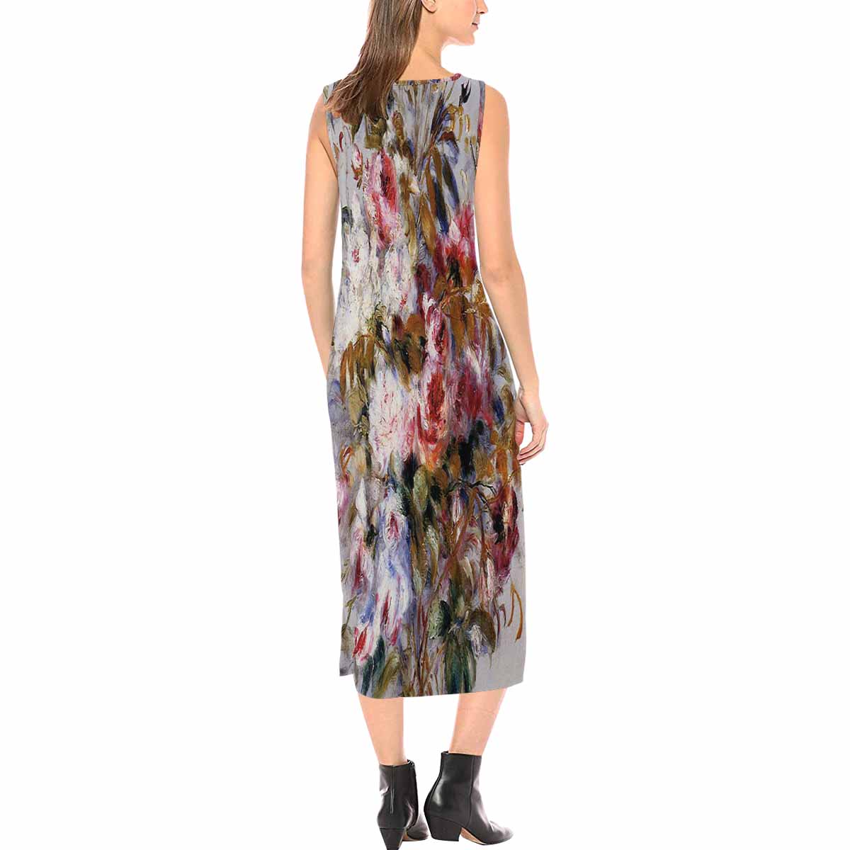 Vintage floral long dress, model D09538 Design 12