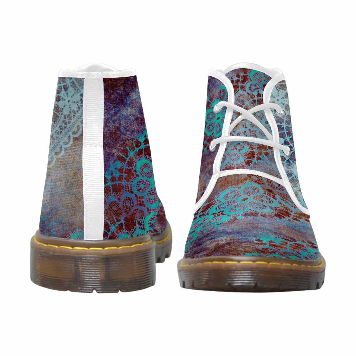 Lace Print, Cute comfy womens Chukka boots, design 37