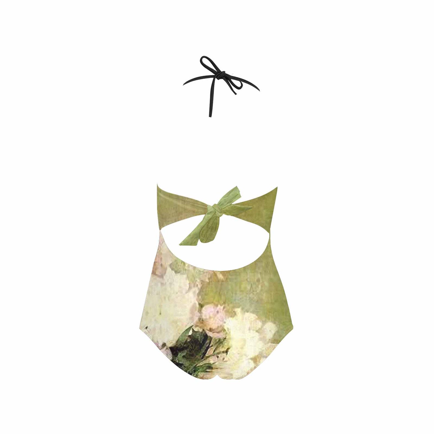 Vintage floral, vintage chest collar, one piece swim wear, Design 35