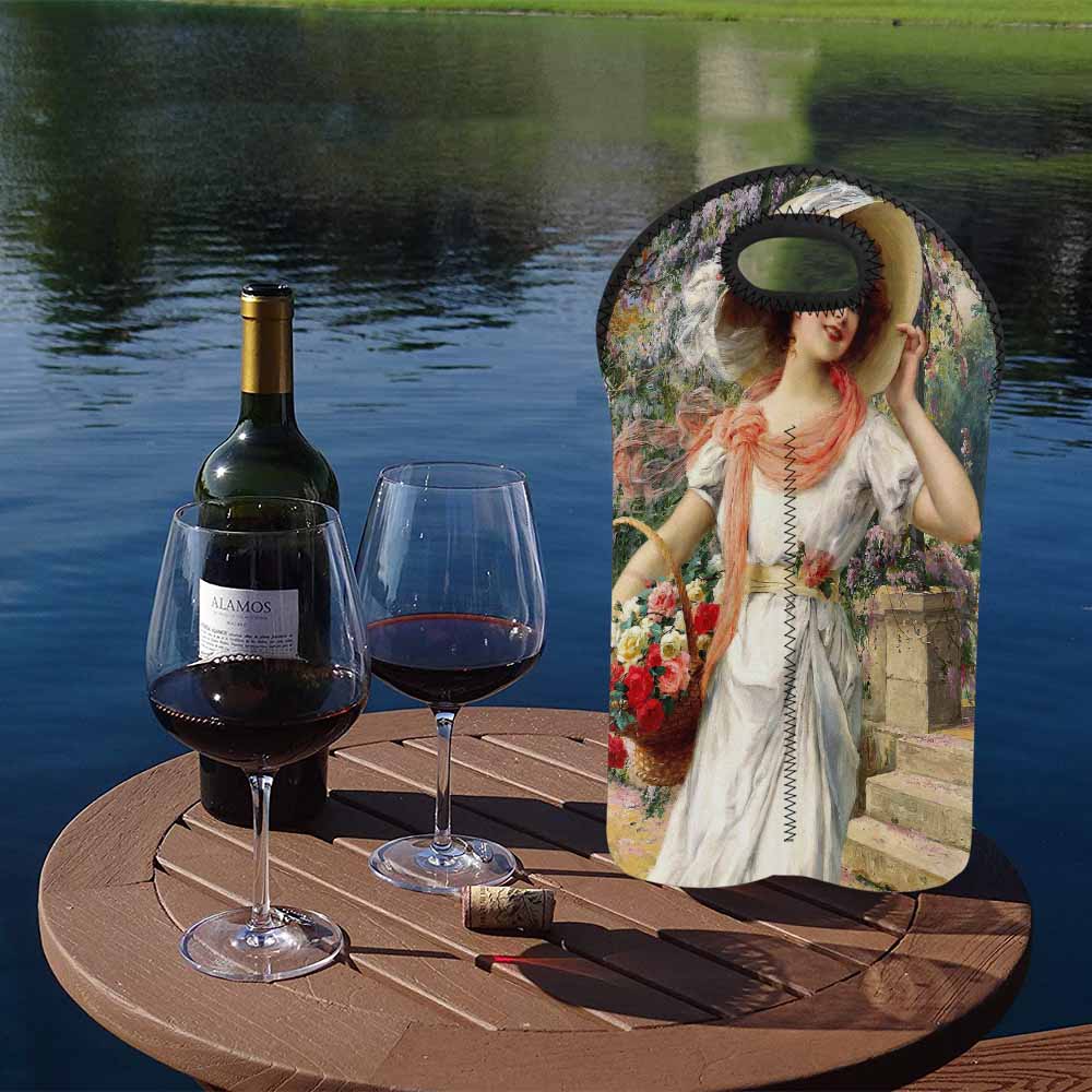Victorian lady design 2 Bottle wine bag, THE FLOWER GARDEN